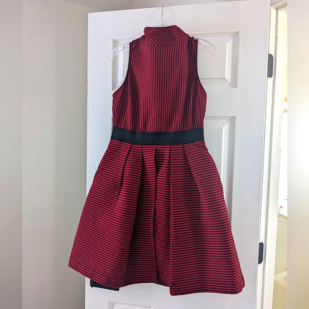 Eva Mendes stripe red dress